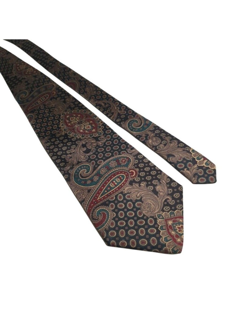 Woodward Men Silk Paisley Dotted Pattern Multicolor Classic Necktie Accessory
